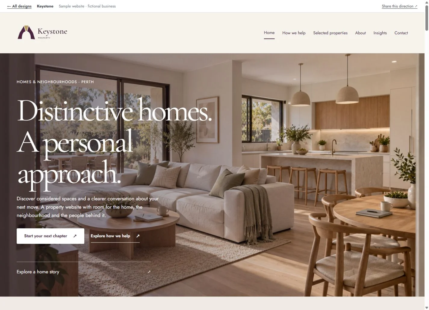Keystone website design preview from Studio